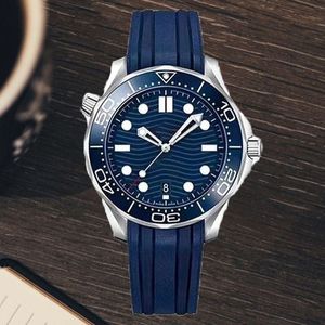 Rol Automatische blaue Zifferblatt Sportuhren Herrenuhr Luxus Mode Stahl und Gummiband mechanische Bewegung Uhr Freizeit Armbanduhr Herren Reloj Homes Armbanduhr