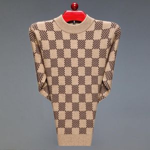 Men Designer Sweter Plaid Pullover Slim Fit Long Rleeve Autumn Mens Sweter