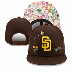 24 Stile Padreses- SD-Buchstaben-Baseballmützen Frühling Lässige Mode Casquette Bone Cotton Hat für Männer Frauen Bekleidung Großhandel Snapbac 786