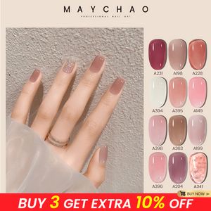 False Nails MAYCHAO 73ml Jelly Gel Transparent Nude Manicure Top Coat SemiPermanent Soak Off UV LED Art Varnish 230425