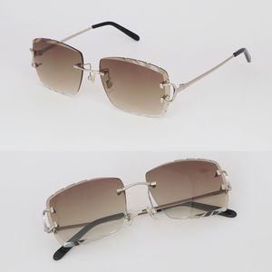 Frame Fashion Sunglasses Factory Outlet Selling Women Man C Decoration Wire Frame Sunglasses for Women Rimless Men Glasses Outdoors Mirrored