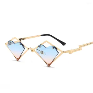 Sunglasses Glasses 2024 Fashion Women's Triangle Metal Frame Travel Sunglass Steampunk UV400 Casual Car Driving