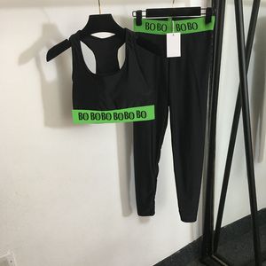 Gurtband-Buchstaben, Damen-Trainingsanzüge, Luxus-Designer-Yoga-Outfits, sexy kurze schwarze Tank-Tops, Leggings, Mode, Sport, Activewear, GYM, Activewear-Leggings-Set