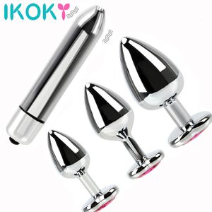 Vibrators Stainless Steel Butt Plug For Women Vaginal Erotic Massager Sex Products Anal Plugs Dildo Beads Toy Vagina Insert 231124