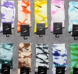 Wholesale Socks Men's Women Stockings Pure cotton colors Sport Sockings Letter Color tie-dye printing