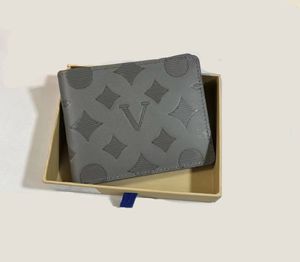 Luxus-Designer-Geldbörsen für Herren. Mehrere kurze Geldbörsen für Herren mit geprägten Blumenbuchstaben. Schattenkartenhalter. Hochwertige, modische kleine Clutch-Tasche mit Originalverpackung