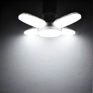 E27 LED -glödlampan Blad Timing Lamp 220V 110V 28W 360 ° Fällbar LED -industriell glödlampa Lampa för hemtakljus garage ljus