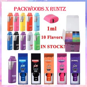 packwoods x runtz 1.0ml penna vape usa e getta vuoti usa e getta e sigarette baccelli dispositivo pod 380mah batteria ricaricabile penna vapes vuota vaporizzatore da 1 ml con imballaggio