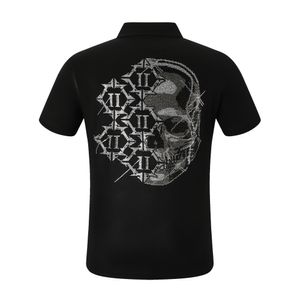 Mens POLO SHIRT SS BAROQUE SKULL Summer 100% Cotton Polo Shirts Men Chest Skull Tops High Quality Breathable plus size Clothes 84624