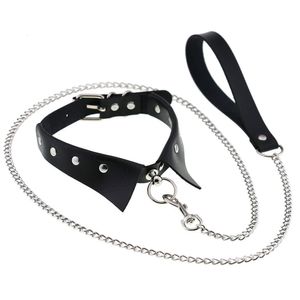 Spielzeug für Erwachsene Exotisches Zubehör von Bdsm Slave Bondage Lederhalsband mit Leine Ring Stahlkette Sexspielzeug für Liebhaber Rollenspiel Posture Spreader 230426