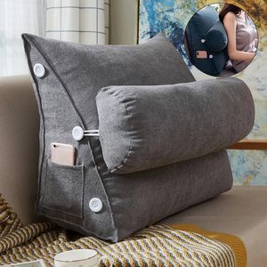 Pillow Bed Triangular Cushion Chair Bedside Lumbar Chair Backrest Lounger Lazy Office Chair Reading Living Room Pillow Household Decor 231124