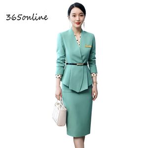 Women's Suits Blazers Autumn Winter Formal Uniform Designs Women Business Suits with Tops and Skirt OL Styles Professional Interview Blazers Set 230426
