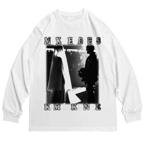 Designer Luxury Kanyesi Classic Wedding American Fashion Men Street Wear 270G Cotton Long Sleeve T-shirt