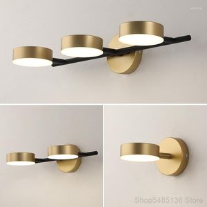 Vägglampor modern enkel gyllene lampa kreativ personlighet badrum spegel skåp special toalettbord sovrum vardagsrum belysning
