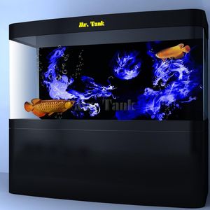 Dekoracje niestandardowe Aquarium tło plakat z samozadowoleniem dymu smok dwustronny PVC Ocean Tank Decor Wystrój krajobrazu