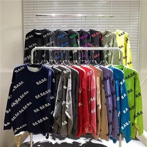 24SS Tasarımcı Sonbahar Lüks Erkek Kazak Men Pullover Slim Fit Rahat renkli kontrast kazakları Patchwork erkek çift harfli yün yünlü jumper