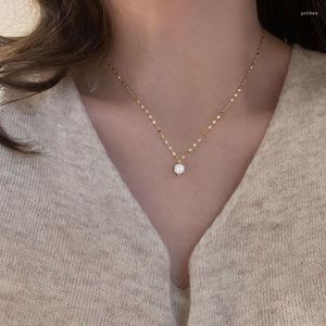 Kedjor guld sliver färg uttalande halsband kvinnor sexig clavicalis halsband mild temperament smala pendent smycken