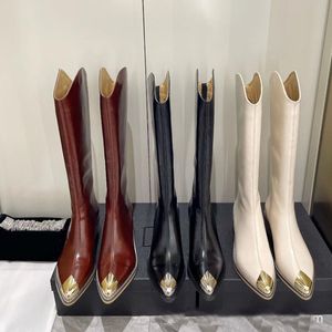 Najwyższej jakości buty marant boots skórzane buty western buts moda czarna skóra aksamitna aksamitna kolan Isabel Paris wskazywane palce u stóp na wysokim obcasie.