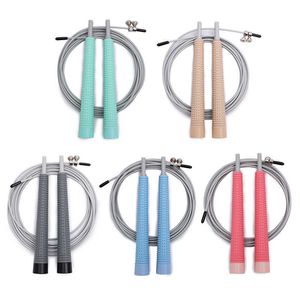 Jump Ropes Sile Handle Jump Rope Fitness PVC Sports Steel Wire Skipping Ropes Crossfit Adjustable Exercise Workout Skipping Equipment P230425