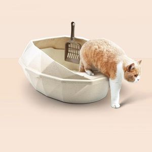 Pudełka Odłączona plastikowa kuweta dla zwierząt Półklosowane antysplash wielokrotnego użytku kota łóżka łóżka zwierzaków