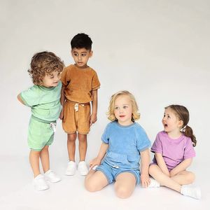 Frottee, Frottee, Sommer-Set, Baumwolle, Urlaubsutensilien, Mädchen-Shorts, Jungen-Shorts, modisches Design für Kinder, Baby-Strand-Essentials