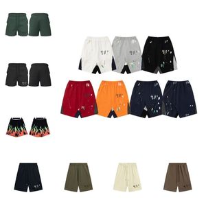 Herren-Shorts, Hosen, Galerien, Abteilungen, handbemalte Spritzdruck-Shorts, gezeichneter Doodle-Buchstabe, Herren-Damen-Paar, lockere, vielseitige, lässige Hose, gerade