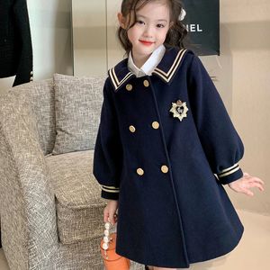 Куртки, пальто для девочек, осенне-весенняя куртка в школьном стиле, пальто в корейском стиле для детей, верхняя одежда, подарок на день рождения 231124