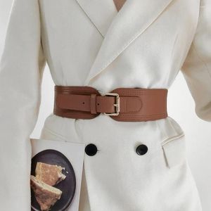 Bälten Elastisk midjeband Square Pin Buckle Fashion Belt High kan sträcka svart brett läder