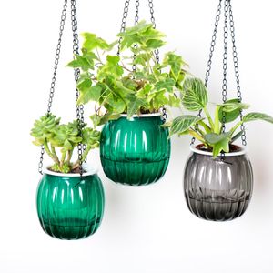 Pequenos plantadores suspensos de rega automática para ambientes internos e externos, 3 pacotes de 4.3 pequenos vasos de flores pendurados, mini cesta de suspensão para jardim e casa