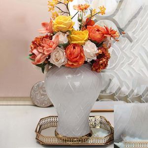 Vorratsflaschen Keramik Ingwerglas Porzellan mit Deckel Blumenvase Tischdekoration für Café Restaurant Wohnzimmer Dekoration Kollektion