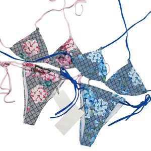 Blumendruck-Badebekleidungs-Frauen-Buchstaben gedruckter Badeanzug-Designer-Bikini-gesetzter reizvoller geteilter Badeanzug-Bikini