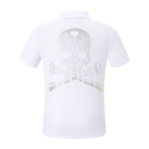 Herren POLOSHIRT SS BAROQUE SKULL Sommer 100% Baumwolle Poloshirts Herren Chest Skull Tops Hochwertige atmungsaktive Kleidung in Übergröße 84610