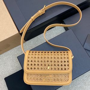 7A Wove Messenger Facs Hollow Out Crossbody Handbags Flip Wallet Gold Hardware Houdware Leather Counter Pres