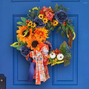 Decorative Flowers Useful Simulation Wreath Long Lasting Artificial Front Door Hanger Party Decoration Ornamental