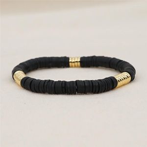Strand Punki Polymer Clay Disc Beaded Bracelet Heishi Bracelets For Women Fashion Fall Winter Jewelry High Quality Gold Color Beads