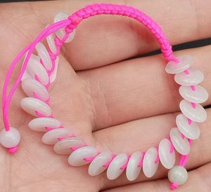 Certified Natural A Jade Jadeite Hand-Knitting Circle Beads Children's Bracelet