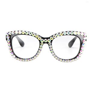 Güneş Gözlüğü Klasik Rhinestone Okuma Gözlükleri Kadın Mavi Işık Engelleyen Lady Hiperopisi Anti Bilgisayar Gözlükleri