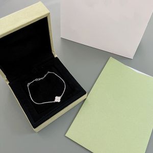 Mini pulseira para mulheres grama de quatro folhas 18k v-ouro nuvem natural fritillaria designer presente mulher com caixa