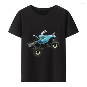 メンズTシャツ面白いモンスタートラックコットンシャツユニセックスショートスリーフノベルティクリエイティブ漫画スタイルファッションストリートウェアヒップホップY2Kカジュアルトップ