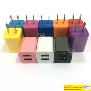 Telefone ChargersDual USB PORTS US EU Adaptador de plugue da parede de parede da casa AC para iPhone Samsung S6 S7 Edge Smart Phones