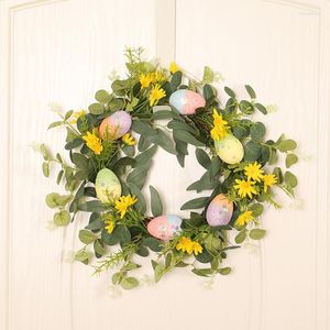 Dekorative Blumen Ostern Künstlicher Kranz Ornamente Eukalyptus Rattan Heimdekorationen Hängen Wand Tür Dekor