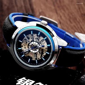 Wristwatches Fully Automatic Mechanical Watch Analog Men's Atmospheric Student Skeletonization Waterproof Sports Trend