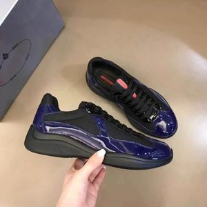 2023 män skor topp design Americas cup sneakers patent läder nylon mesh märke mens skateboard promenader löpare casual utomhus sport38-46