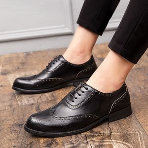 Men PU Leather Fashion Shoes Low Heel Fringe Dress Brogue Spring Ankle Boots Vintage Classic Male Casual LP140 211102