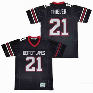 Futebol High School 21 Adam Thielen Detroit Lakes Jerseys Man Breathable College All Stitched Retro Team Black Moive Pure Cotton Pullover University Hiphop Top