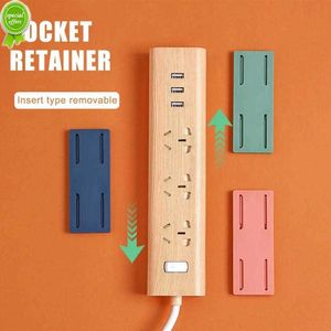 Wall-Mounted Socket Fixer Holder Punch-Free Traceless Plug Fixer Seamless Power Strip Holder Cable Wire Organizer Racks