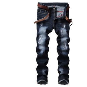 Men Jeans Denim Straight Worn Out European And American Classic Long New Brand Fashion Brand Pants 28-38