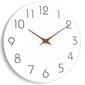 Настенные часы 12-дюймовые белые часы на батарейках бесшумные не тикающие в стиле бохо современные декоративные для ванной комнаты, офиса, спальни, кухни