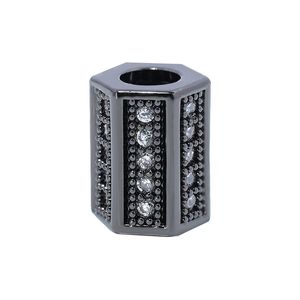 Big Hole Micro Pave Kupfer Hexagon Charm Beads für die Schmuckherstellung