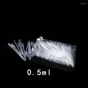 100 st 0,5 ml plastpipett graderade transparent dropper för laboratorieexperiment 115mm längd